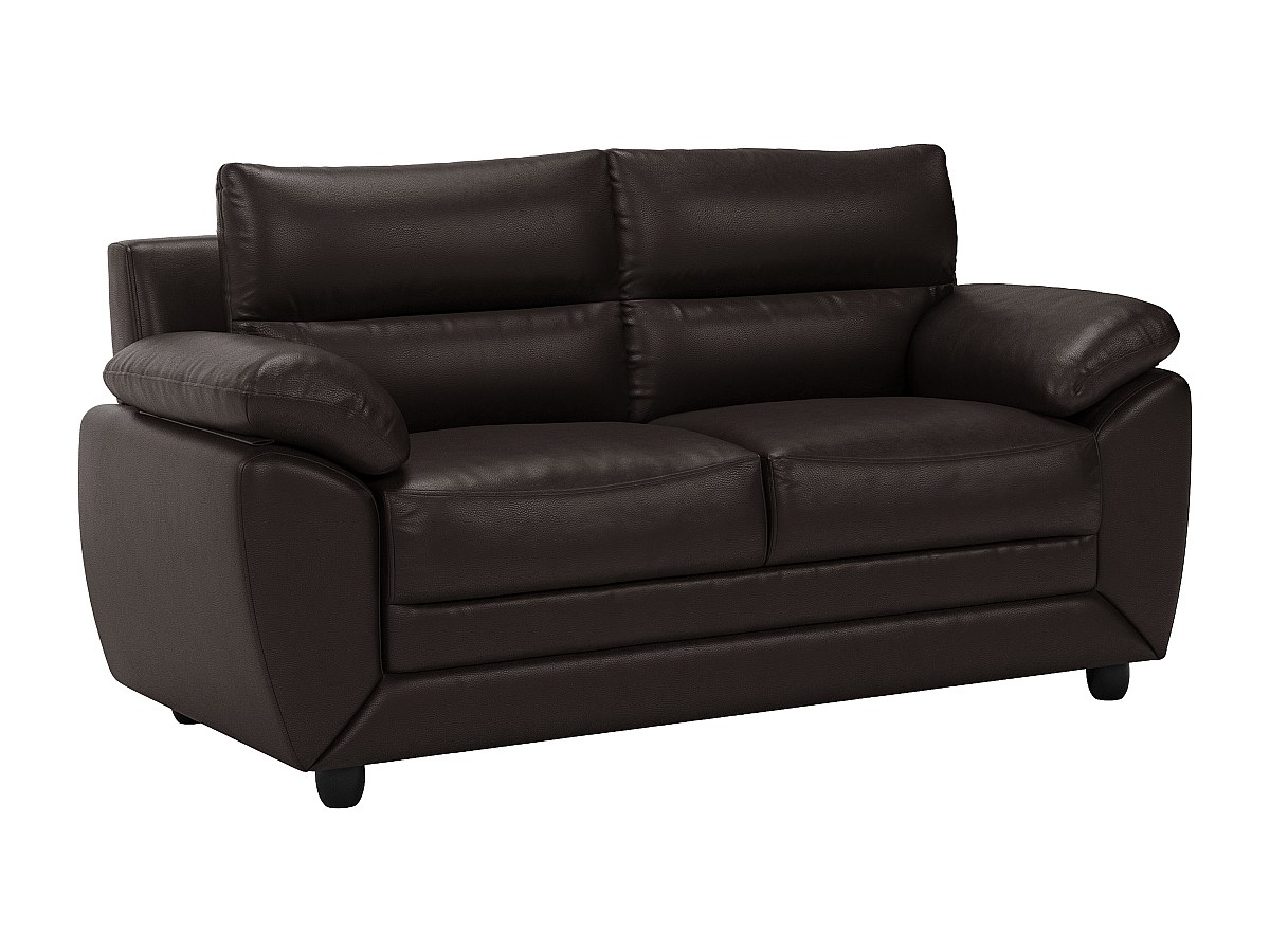 Sofa 2-Sitzer - Kunstleder - Braun - MANOA günstig online kaufen