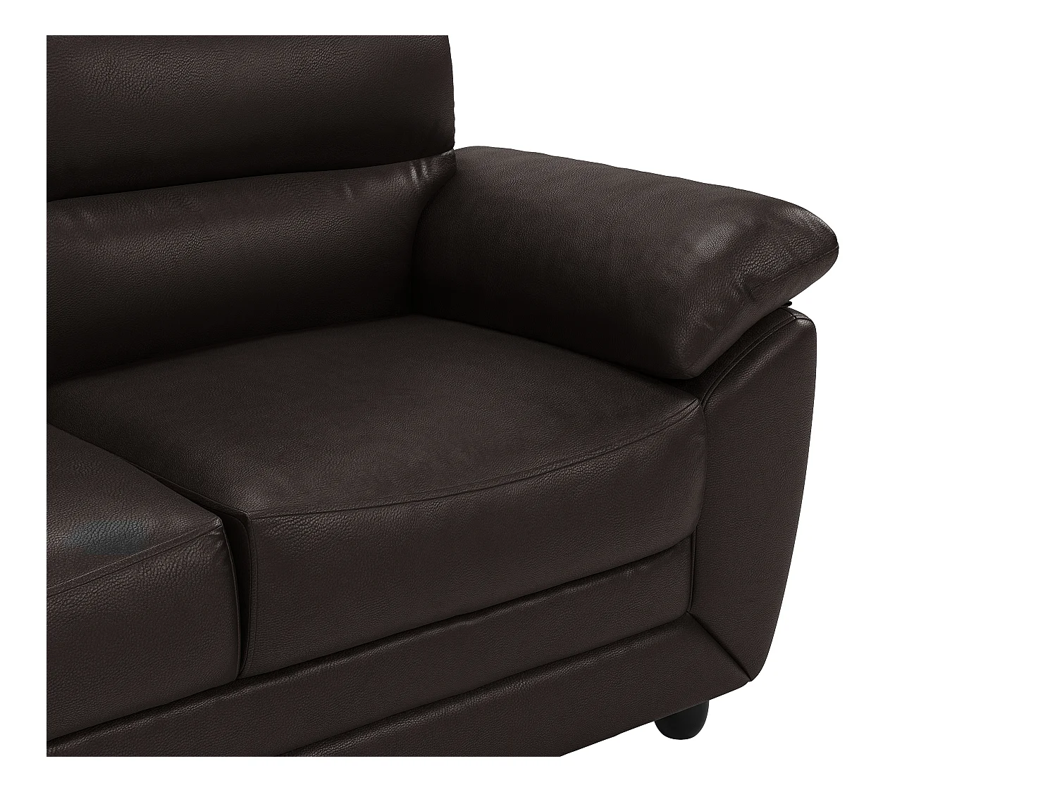 Sofa 2-Sitzer - Kunstleder - Braun - MANOA