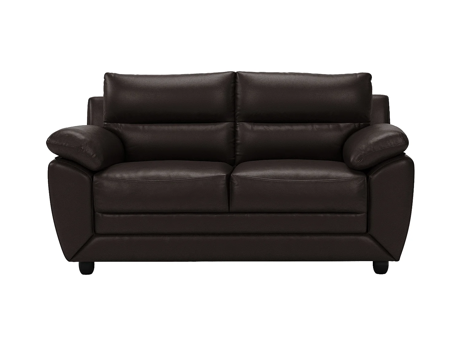 Sofa 2-Sitzer - Kunstleder - Braun - MANOA