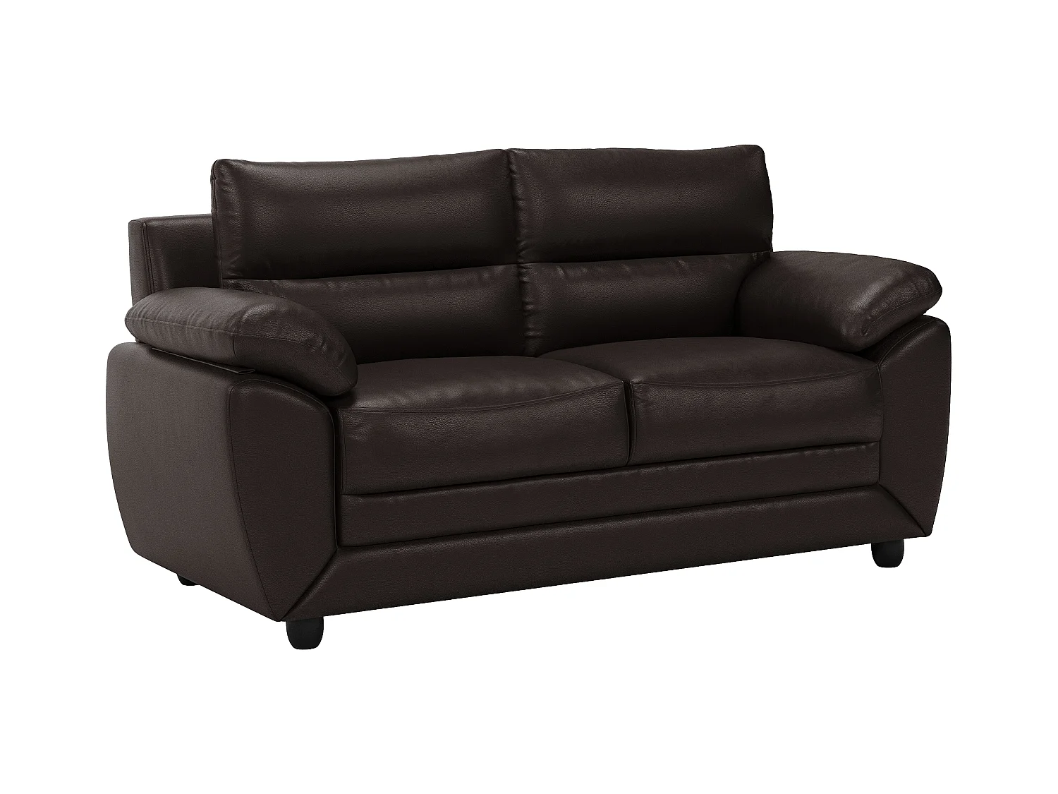 Sofa 2-Sitzer - Kunstleder - Braun - MANOA