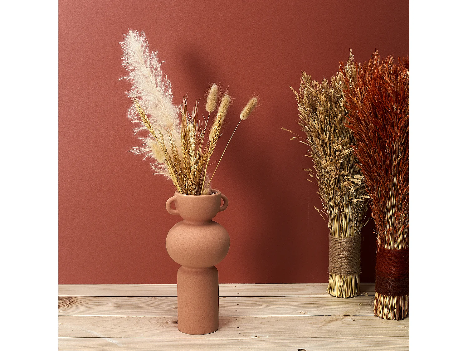 Vase Anse Ceramique Terracotta Arty H25.5cm Orange