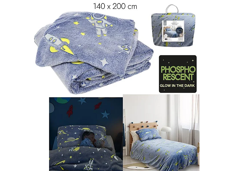 Parure De Lit Phosphorescent 140x200cm Multicolore