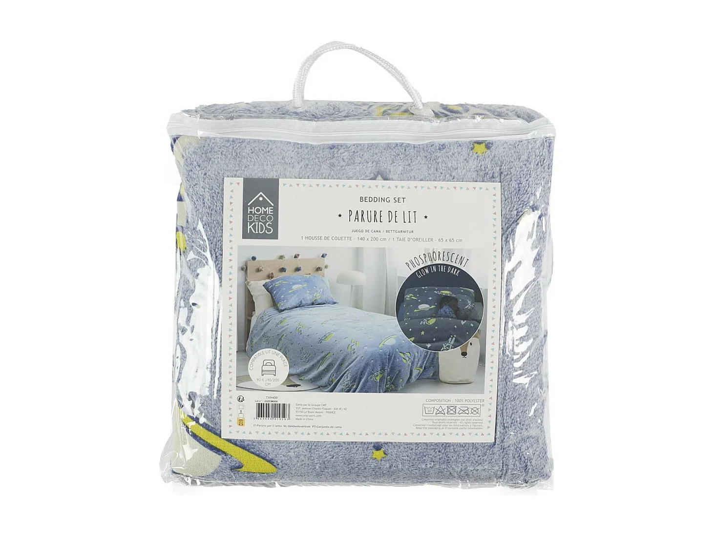 Parure De Lit Phosphorescent 140x200cm Multicolore