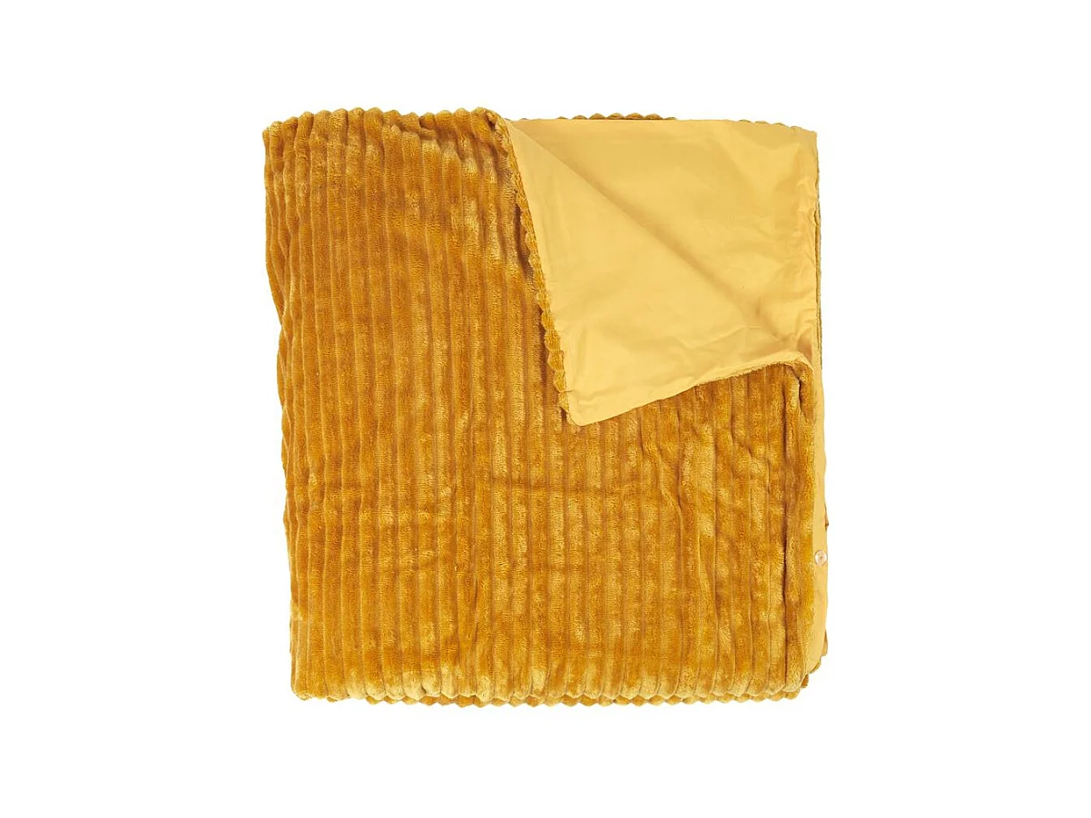 Parure De Lit Cotele Moutarde 220x240cm Jaune