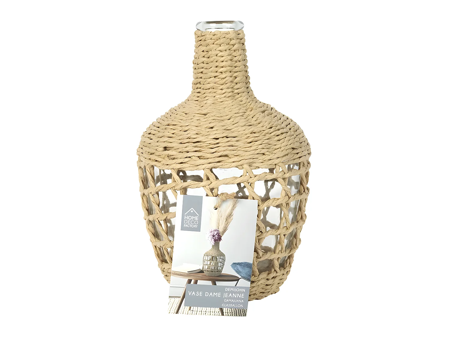 Vase Rond Tresse D16x25.5cm Beige