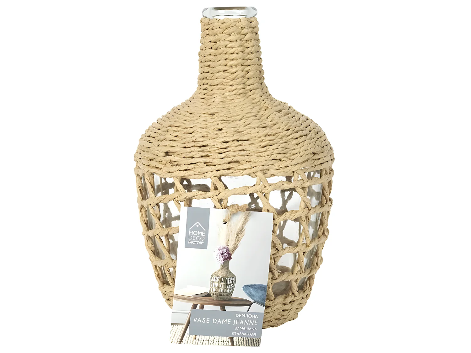 Vase Rond Tresse D16x25.5cm Beige