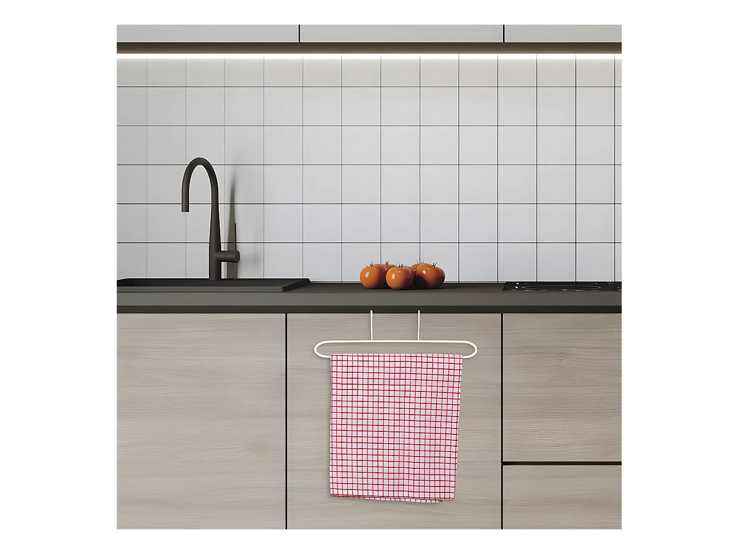 Porte-Serviette en Métal "Pour Porte" 27cm Blanc