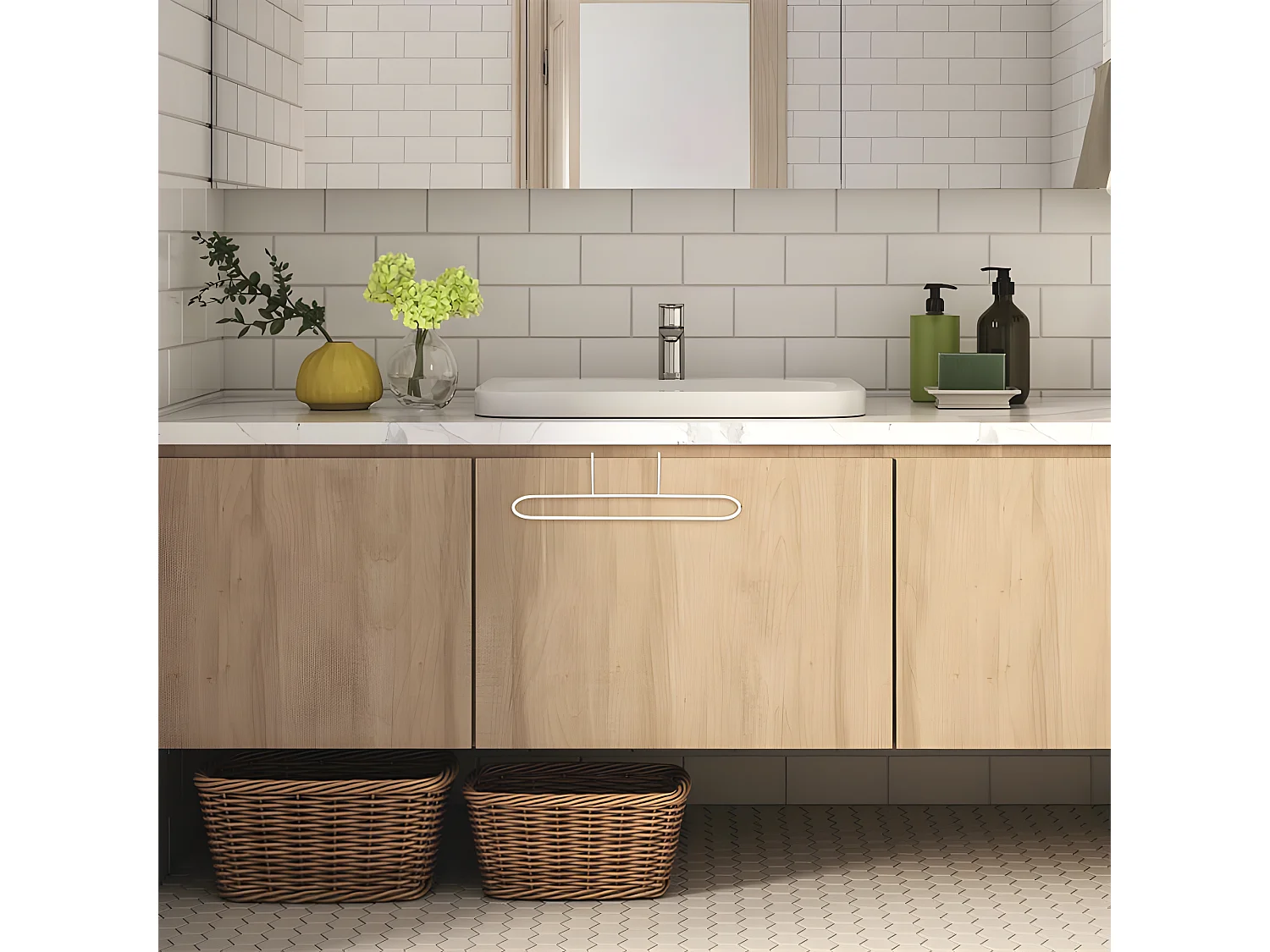 Porte-Serviette en Métal "Pour Porte" 27cm Blanc