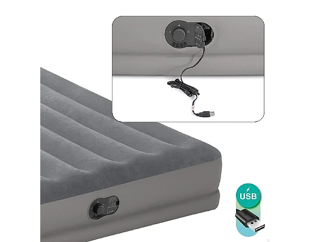 Matelas Gonflable 1 Place Électrique "Flex" 191cm Gris
