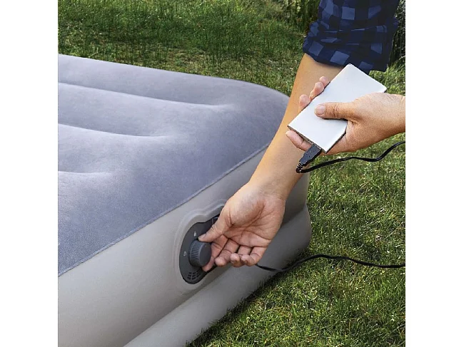 Matelas Gonflable 2 Places Électrique "Flex" 203cm Gris