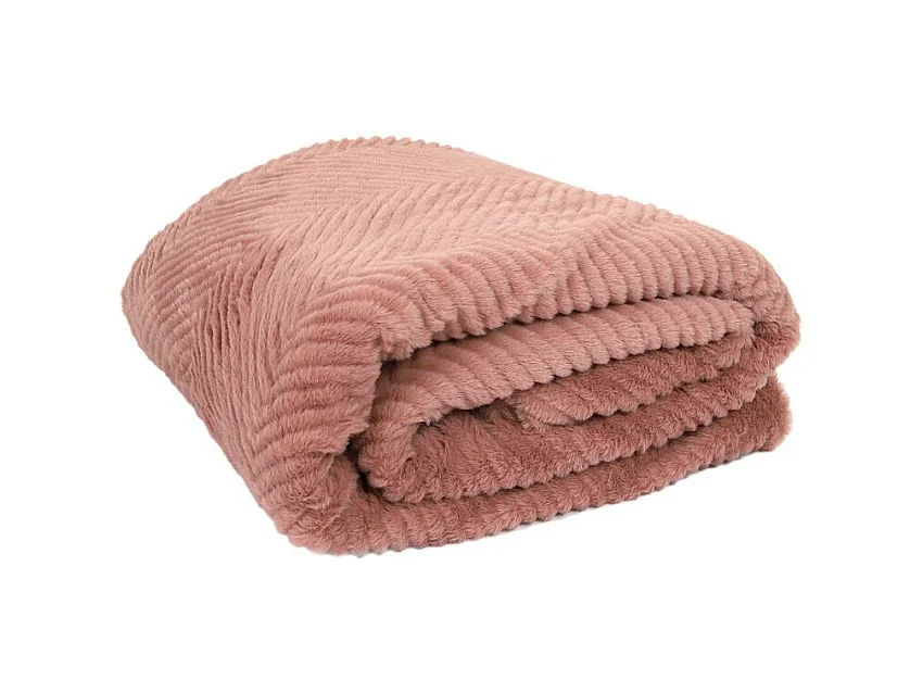 Plaid Imit Fourrure Rose Et Sherpa 140x200cm Rose