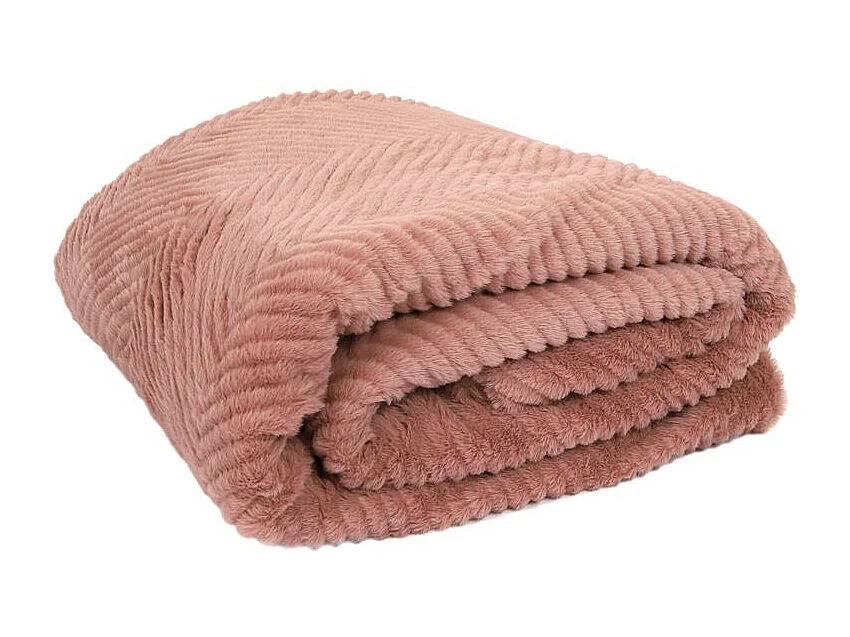 Plaid Imit Fourrure Rose Et Sherpa 140x200cm Rose