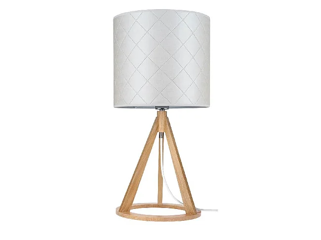 Lampe à Poser Konan Meets Mirabella - Chêne, chromé, satiné - 22x23x26 cm - Homemania