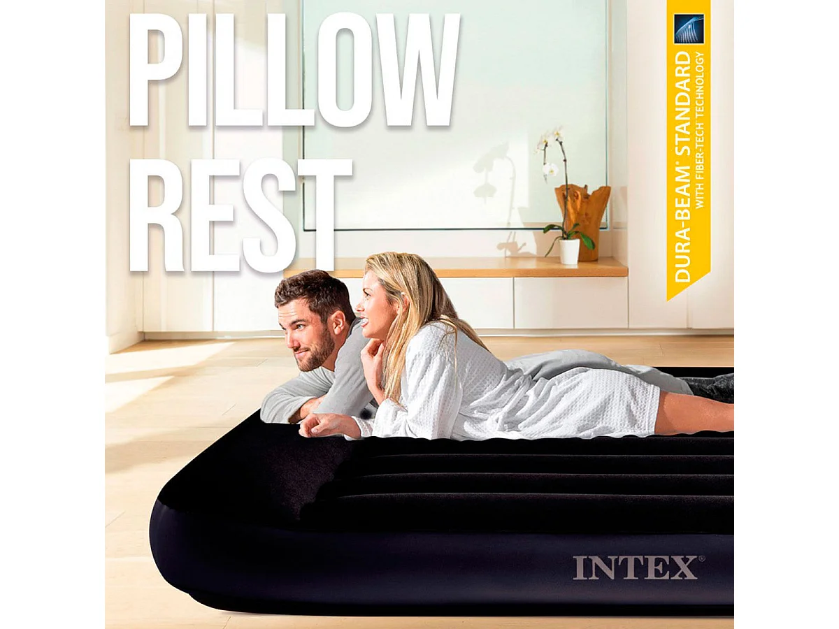 Materasso Gonfiabile Piazza e Mezza Pillow Rest Classic - Blu - 137 x 191 x 25 cm