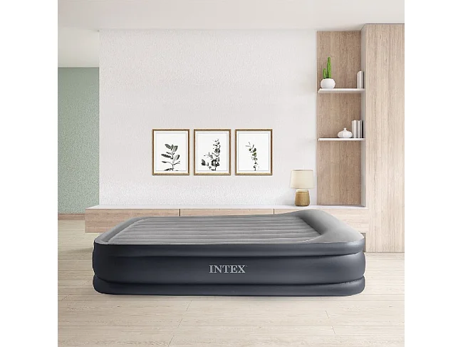 Matelas Gonflable Électrique 2 Places "Fibertech Luxe" Gris