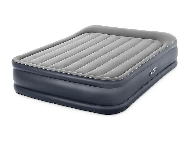 Colchón hinchable Dura-Beam Plus Deluxe Pillow con bomba gris 42x152x203 cm