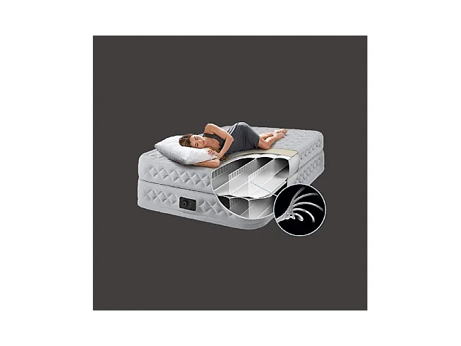 Materasso Gonfiabile Matrimoniale Supreme Air-Flow - Grigio - 152 x 203 x 51 cm