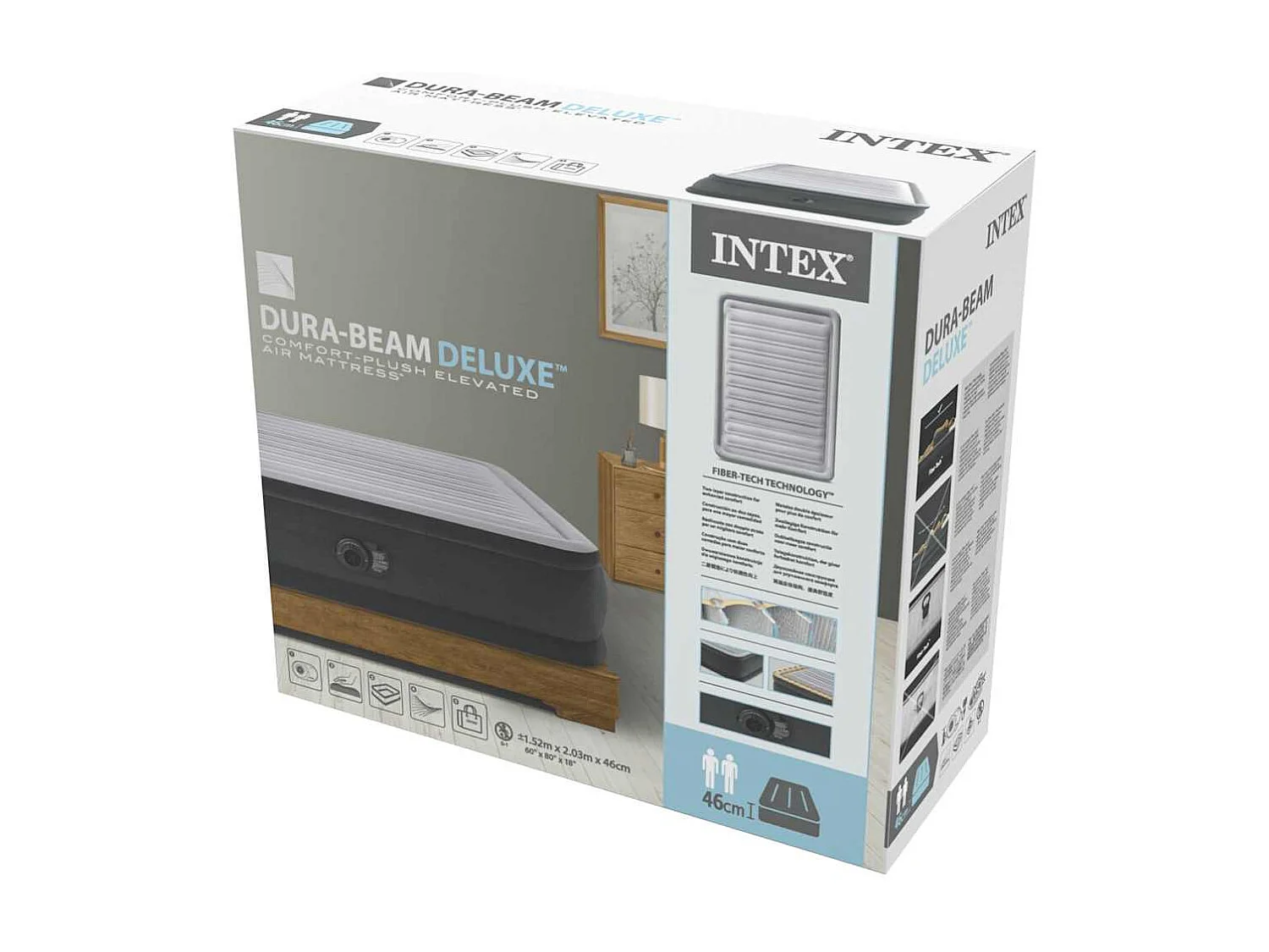 Lit gonflable Dura-Beam Deluxe Comfort Plush 152x203x46 8cm