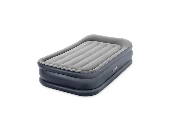 Materasso Gonfiabile Singolo Deluxe Pillow Rest Raised - Grigio - 99 x 191 x 42 cm