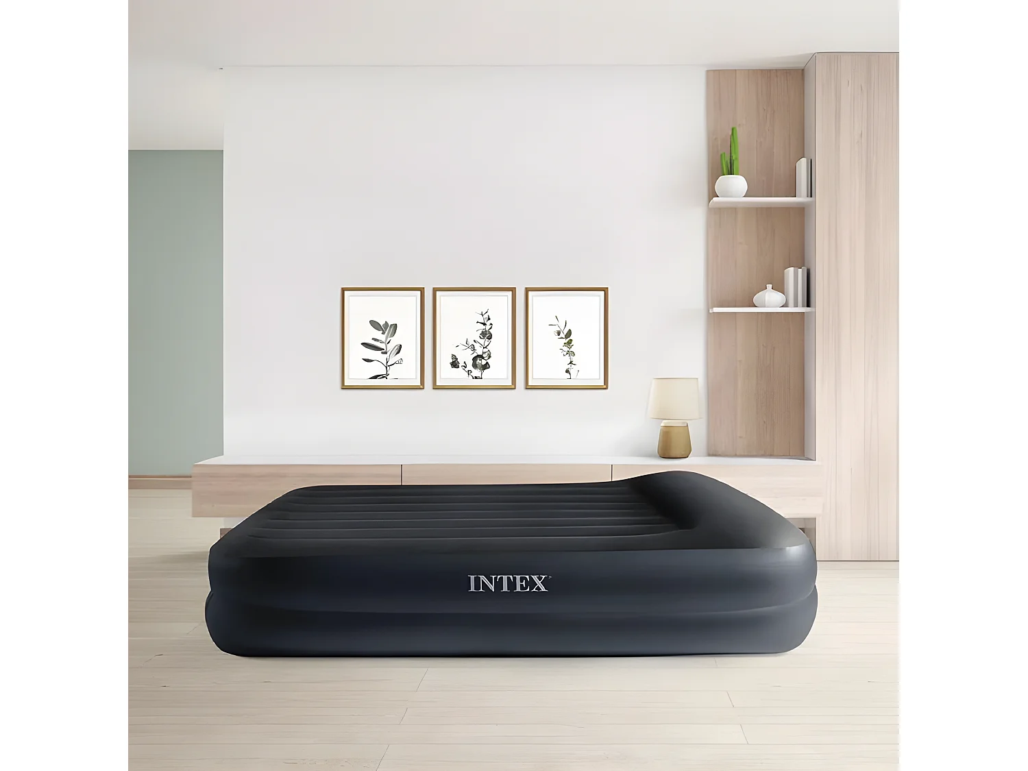 Matelas Gonflable Électrique 2 Places "Fibertech" Bleu