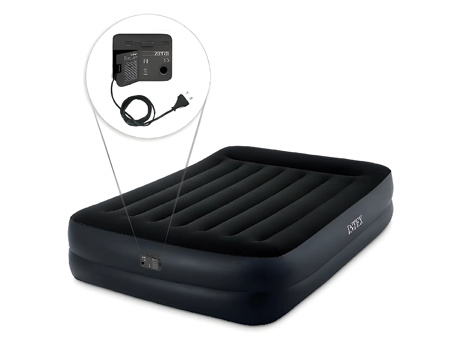 Matelas Gonflable Électrique 2 Places "Fibertech" Bleu