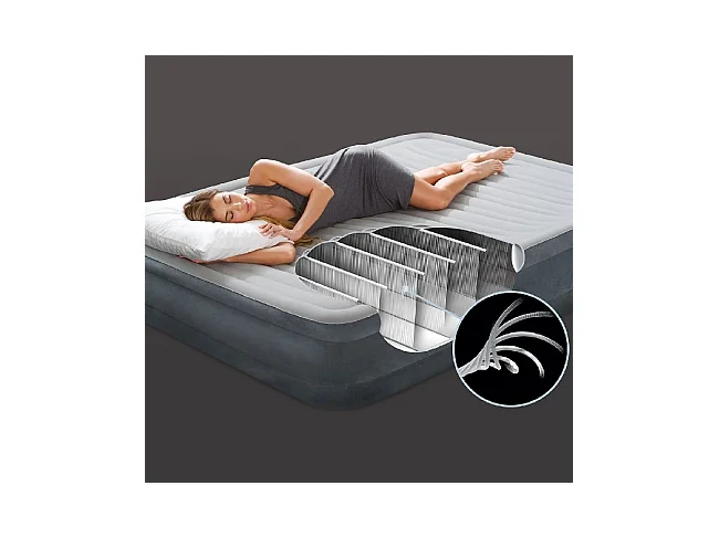 Matelas Gonflable Électrique 2 Places "Confort" 191cm Gris Clair