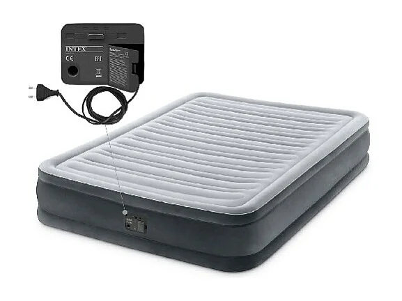 Matelas Gonflable Électrique 2 Places "Confort" 191cm Gris Clair