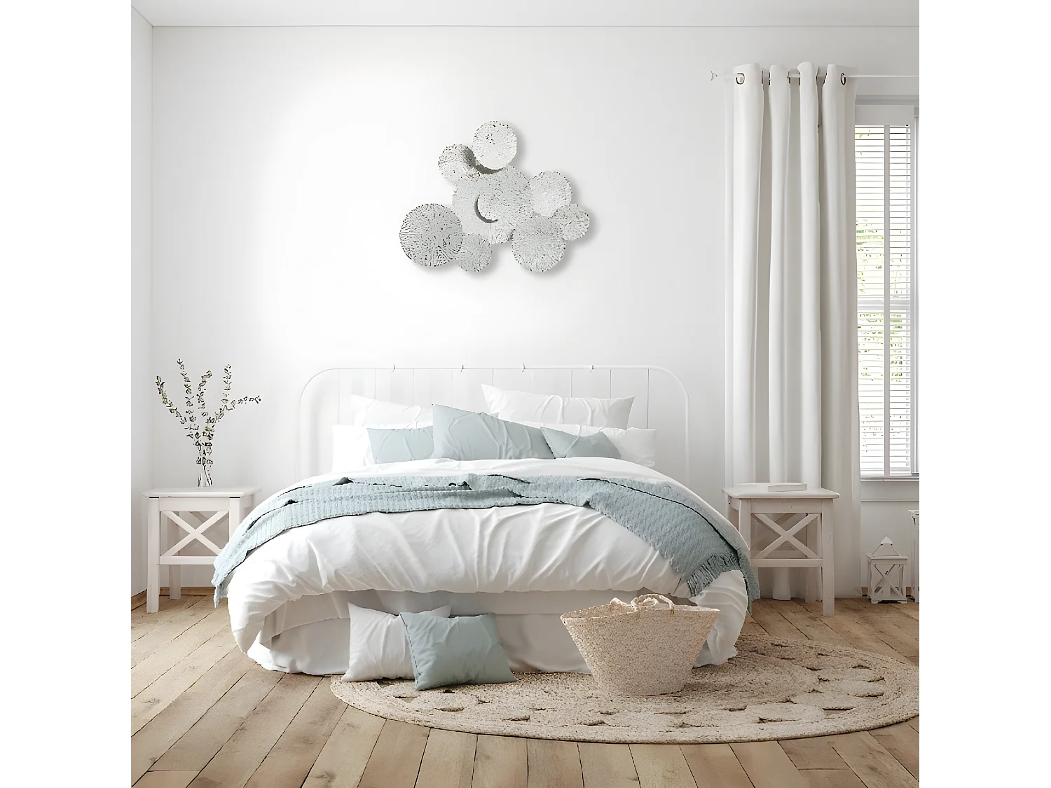 Décoration Murale 3D - Blanc - 75x7x61 cm - Homemania