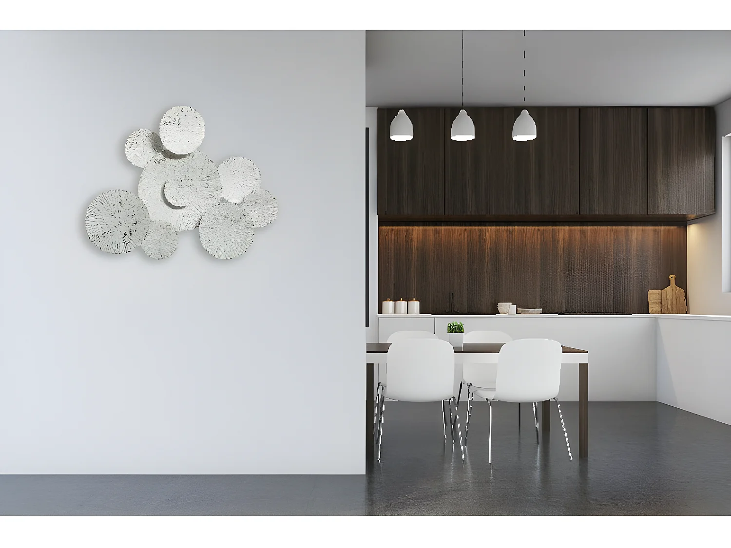 Décoration Murale 3D - Blanc - 75x7x61 cm - Homemania