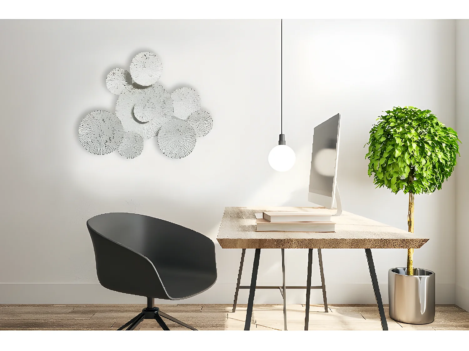 Décoration Murale 3D - Blanc - 75x7x61 cm - Homemania