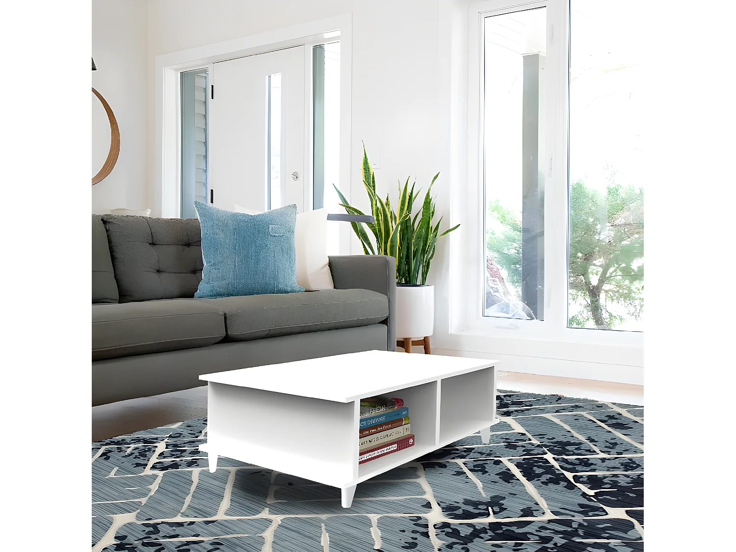 Table Basse Victoria - Blanc - 80x50x35 cm - Homemania