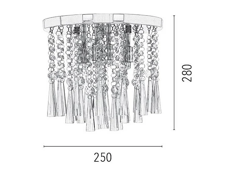 Lampada a Soffitto Luxoria - Cromo - 105 x 10 x 21 cm