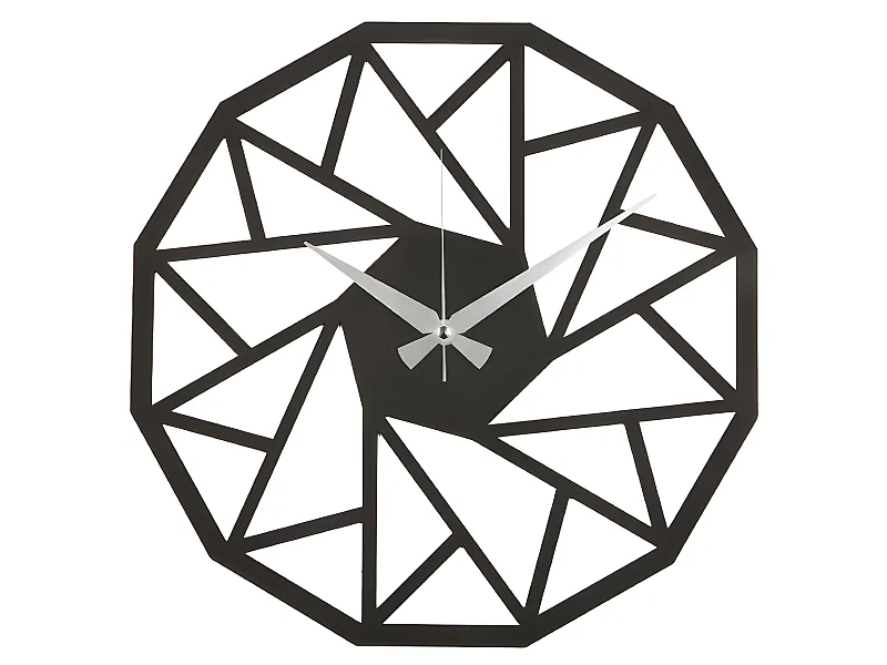 Orologio da Parete Geometrico - Nero - 50 x 0,2 x 50 cm