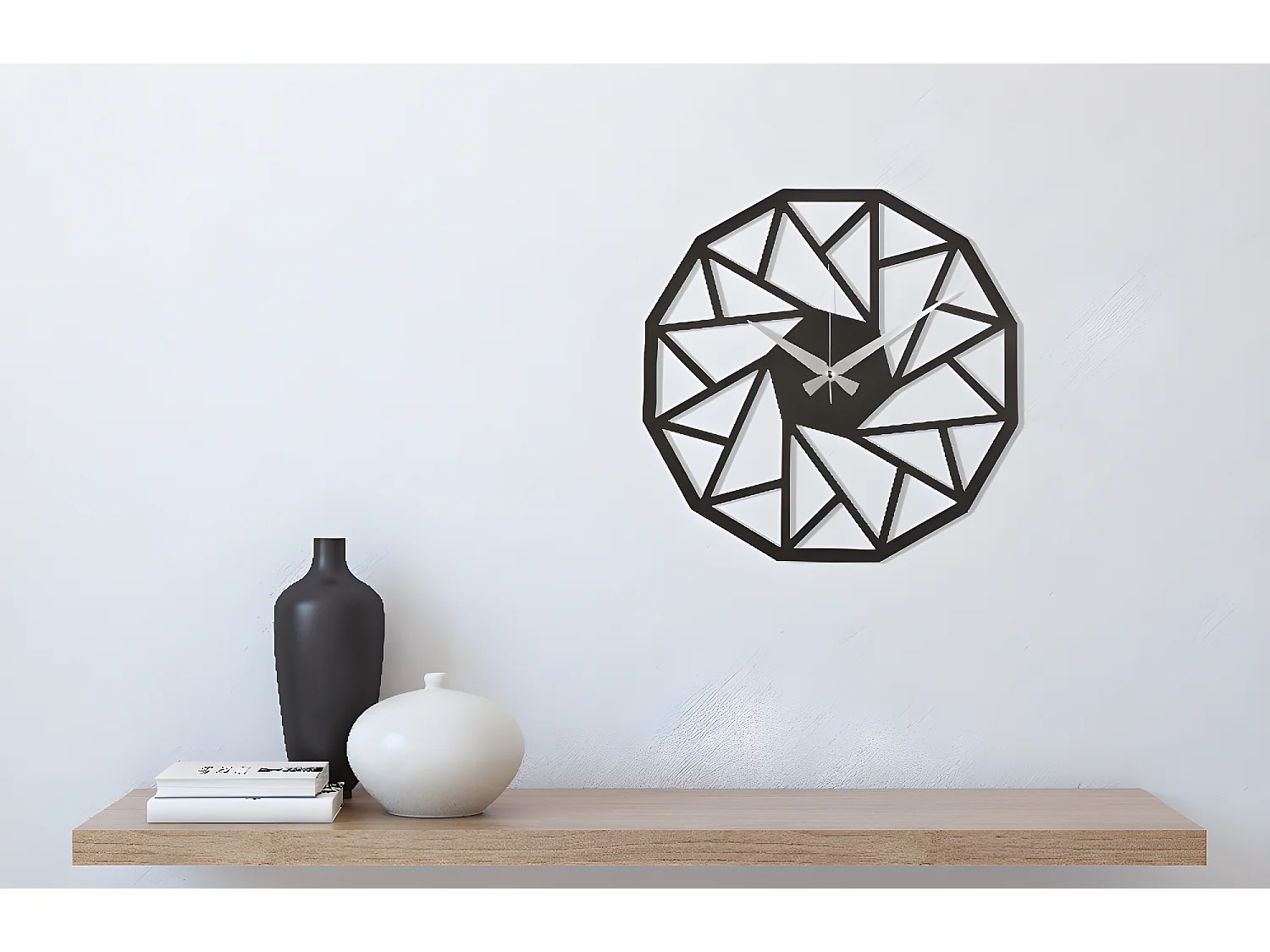 Orologio da Parete Geometrico - Nero - 50 x 0,2 x 50 cm