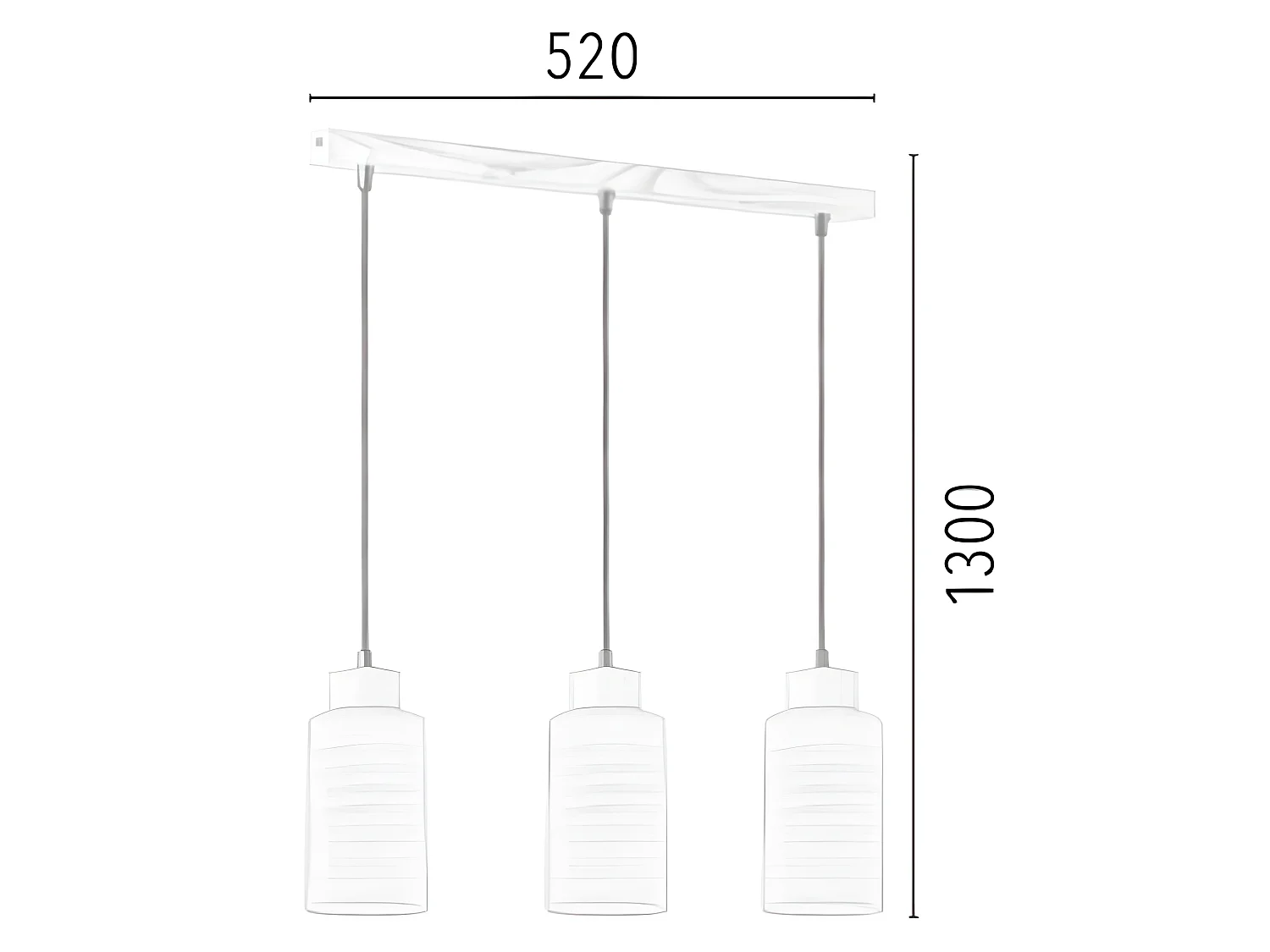 Lampe de Plafonnier 3 Têtes "Bosco" 52cm Hêtre & Rouge