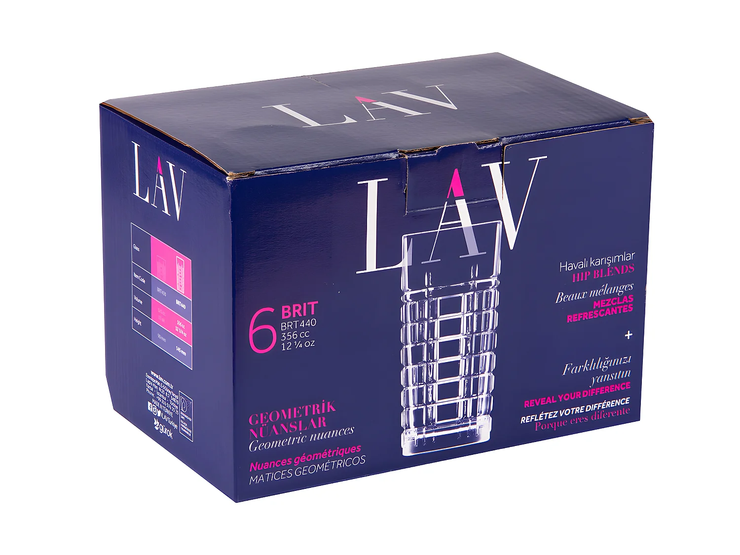 Boîte de 6 gobelets haut Brit 35,6 cl