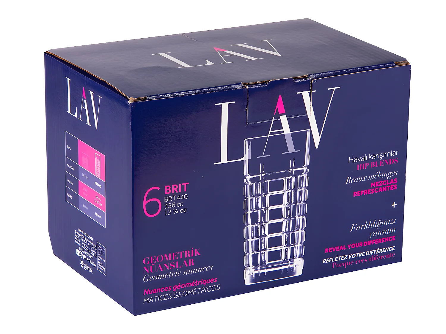 Boîte de 6 gobelets haut Brit 35,6 cl