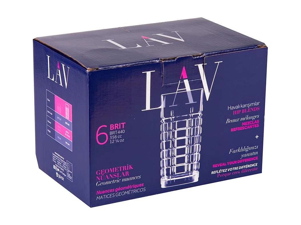 Boîte de 6 gobelets haut Brit 35,6 cl