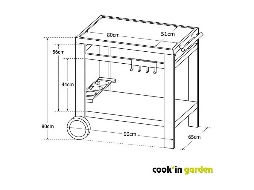 Desserte MÉDIA M pour plancha - COOK'IN GARDEN