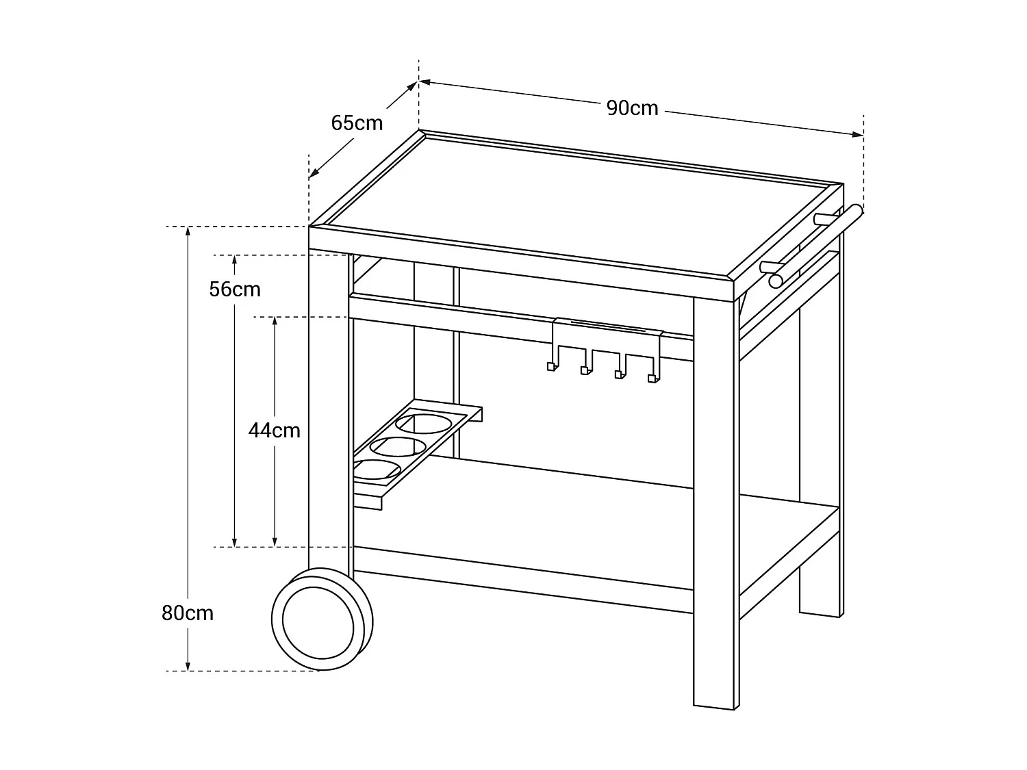 Beistelltisch MÉDIA M für Plancha