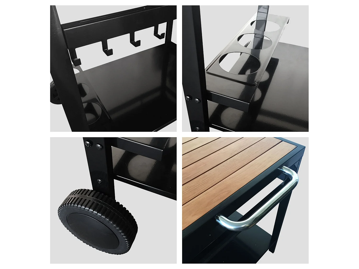 Desserte AVEIRO noire pour plancha - HAPPY GARDEN