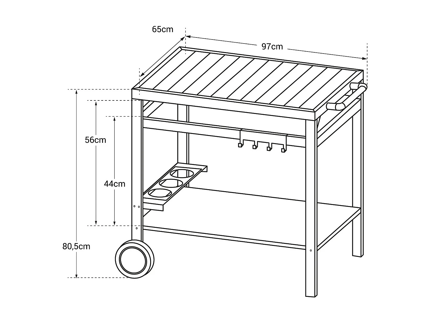 AVEIRO Beistelltisch für Plancha