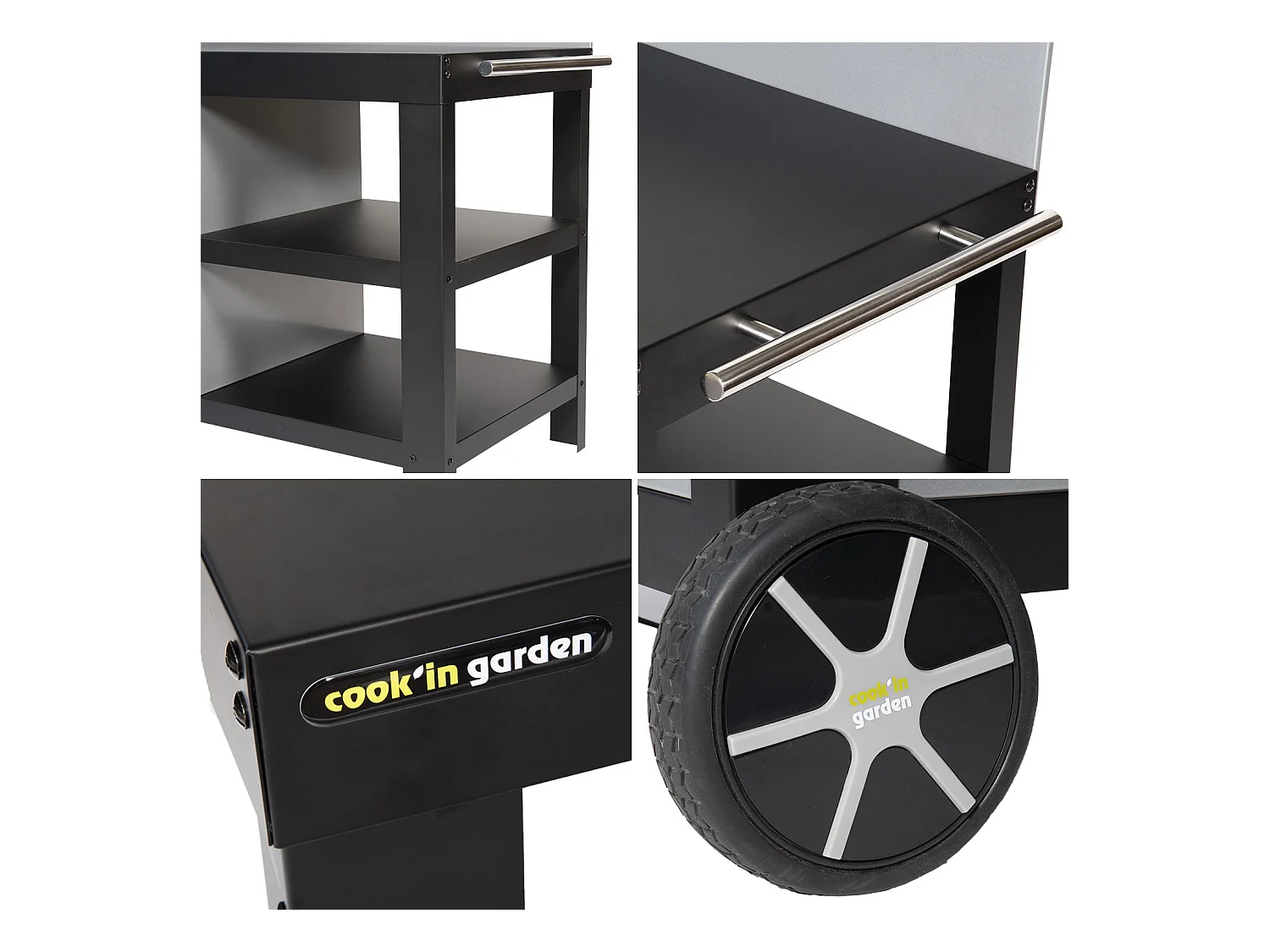 Carrito negro para plancha NOVA - COOK'IN GARDEN
