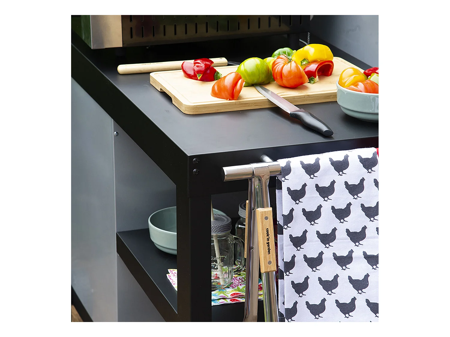 Desserte noire NOVA pour plancha