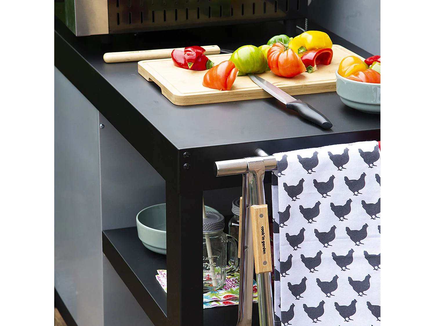 Desserte noire NOVA pour plancha