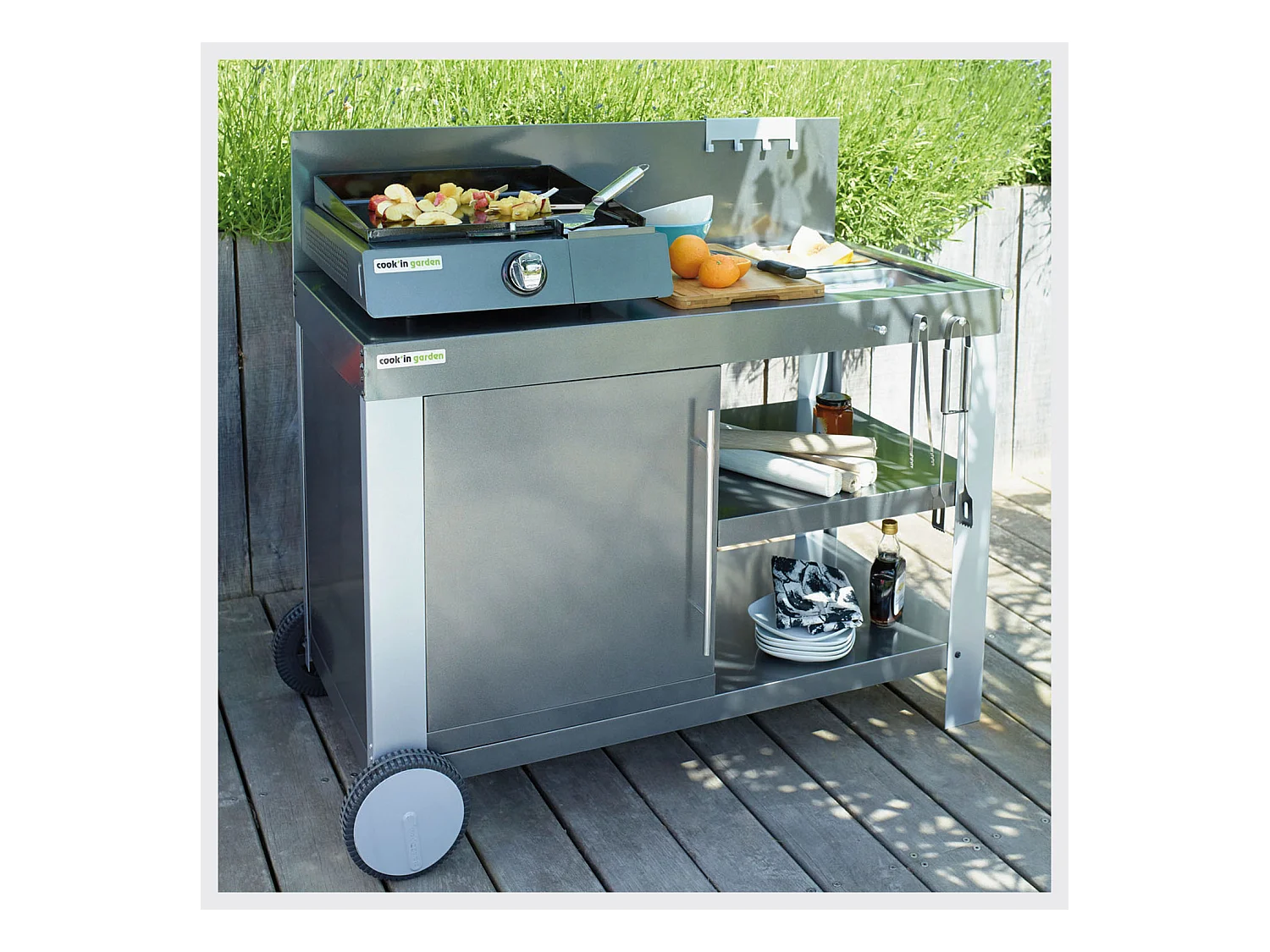 Carrito gris para plancha NOVA XL - COOK'IN GARDEN