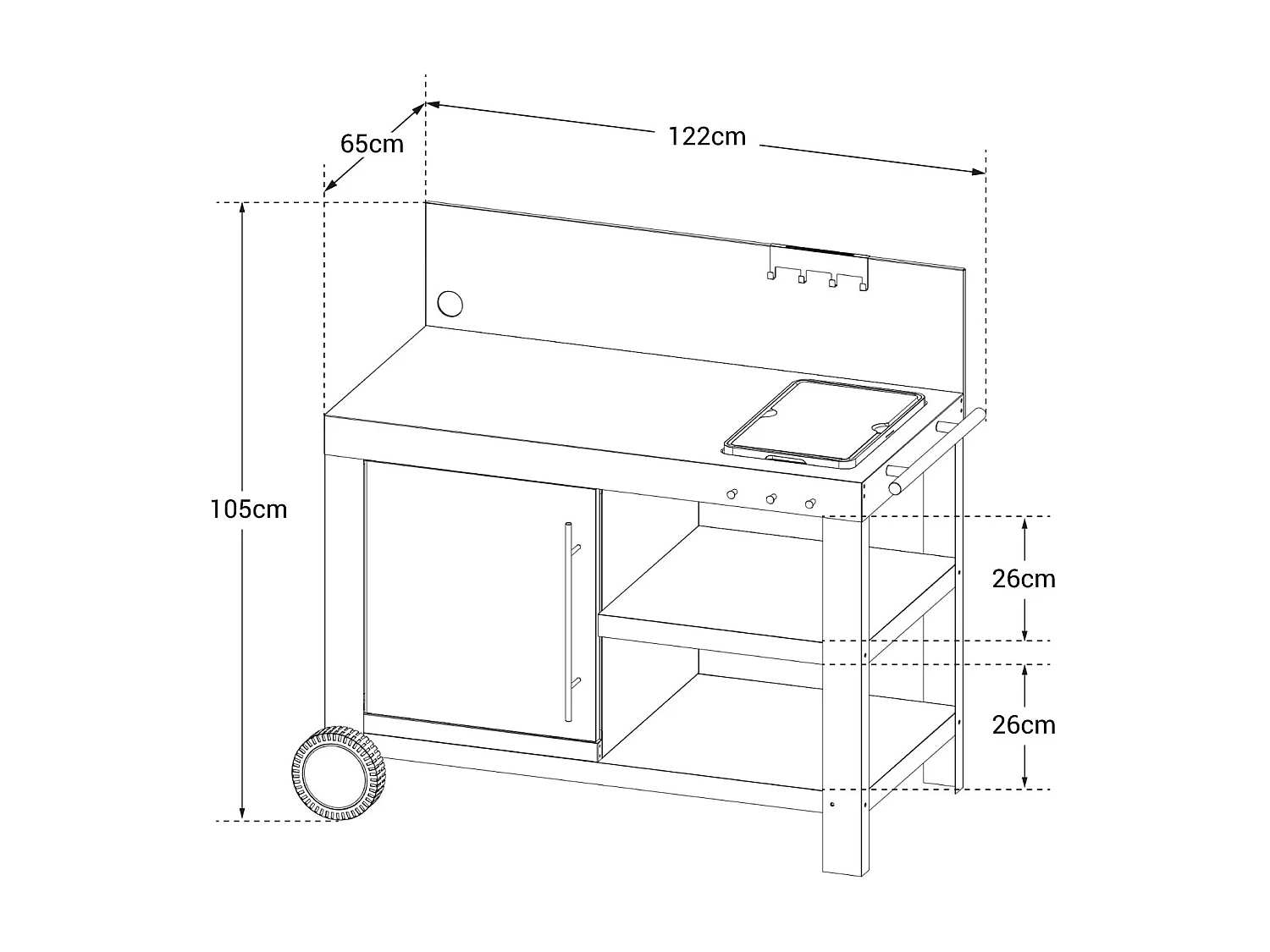 Desserte pour plancha NOVA XL - COOK'IN GARDEN