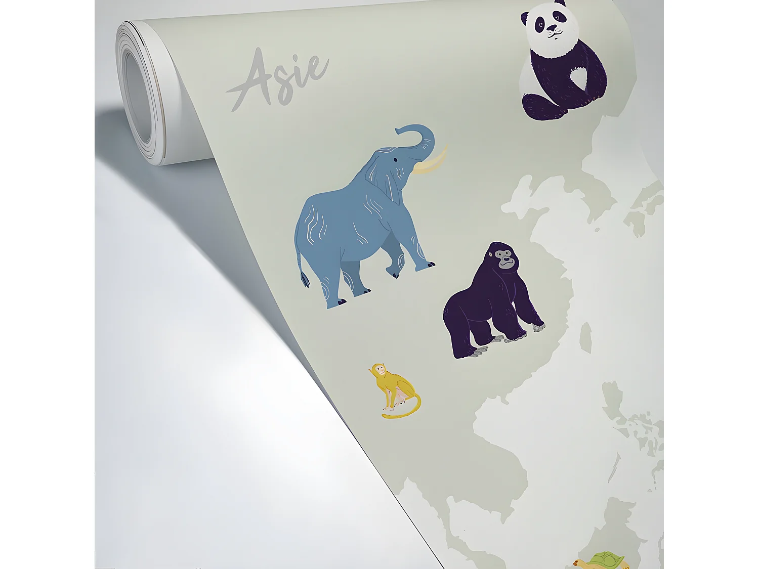 Papier Peint Panoramique L336xH270cm - World Map Nature - Papier intissé 150gr/m2