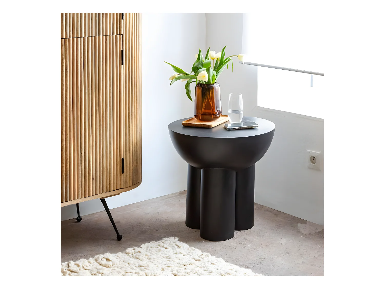 Bout de canapé en métal Baptistin