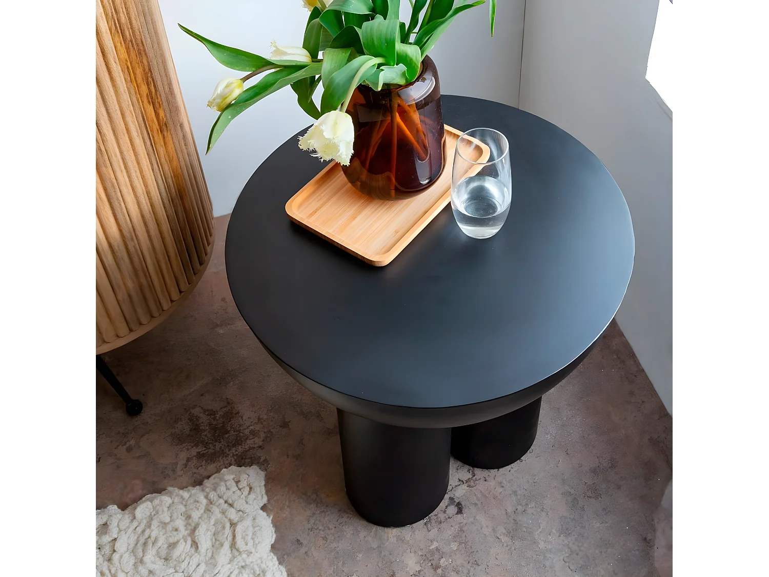 Bout de canapé en métal Baptistin